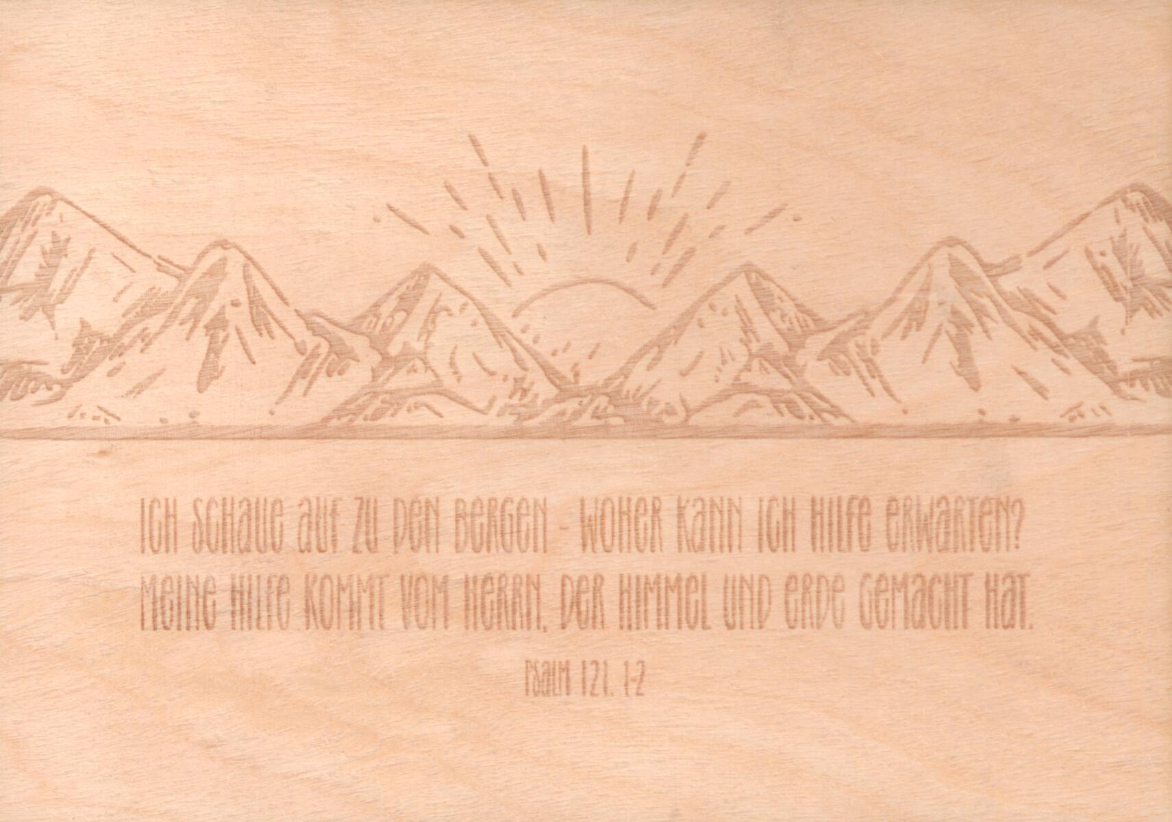Holzkarte Berge